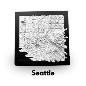Seattle DeskPrint |  8" x 8" | Décoration d'intérieur urbaine imprimée en 3D