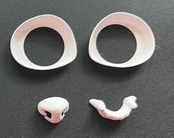 Pomeranian | Canine Fursuit Accessories | 3D Printed in PLA | Includes Eye Blanks, Eyelids, Teeth, and Nose