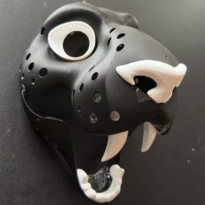 Sabertooth | Smilodon | Feline Fursuit Headbase | 3D Printed in PLA | Furry Head Base Mask