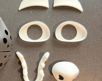 Wolf | Coyote | Husky | Dog | Canine Fursuit Accessories | 3D Printed in PLA | Includes Eye Blanks, Eyelids, Teeth, and Nose