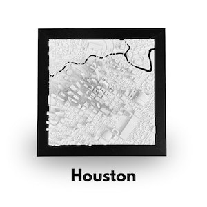 Houston DeskPrint |  8" x 8" | Décoration d'intérieur urbaine imprimée en 3D
