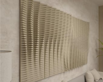 Paragami Paper Waves | Modern 3D Printed Geometric Wall Art with 800 Pieces | Contemporary Parametric Designs