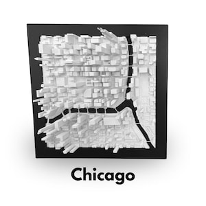 Chicago DeskPrint |  8" x 8" | Décoration d'intérieur urbaine imprimée en 3D