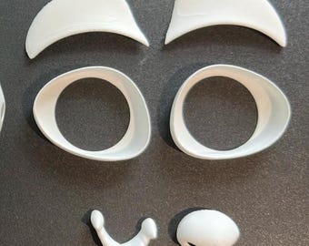 Fennec Fox | Canine Fursuit Accessories | 3D Printed in PLA | Includes Eye Blanks, Eyelids, Teeth, and Nose