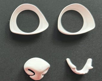 Jackal | Canine Fursuit Accessories | 3D Printed in PLA | Includes Eye Blanks, Eyelids, Teeth, and Nose