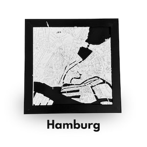 Hamburg DeskPrint | 20 x 20 cm | Decoração de casa urbana impressa em 3D