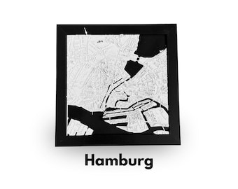 Hamburg DeskPrint |  8" x 8" | 3D Printed City Home Decor