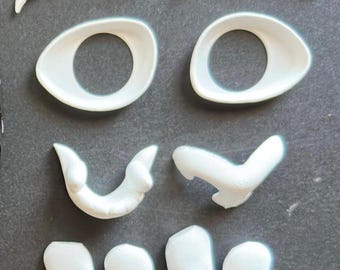 Sabertooth | Homotherium | Feline Fursuit Accessories | 3D Printed in PLA | Includes Eye Blanks, Eyelids, Teeth, and Nose