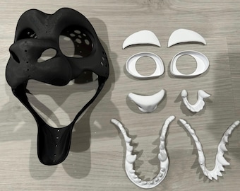 Noodle Dragon | Dragon Fursuit Headbase | 3D Printed in PLA | Furry Head Base Mask