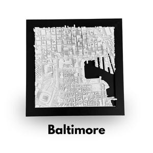Baltimore DeskPrint |  8" x 8" | Décoration d'intérieur urbaine imprimée en 3D