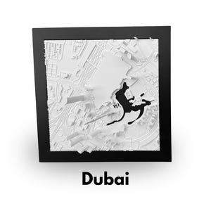 Burj Khalifa DeskPrint de Dubaï |  8" x 8" | Décoration d'intérieur urbaine imprimée en 3D