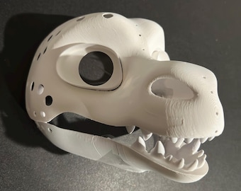 Cabeza de dragón triangular / Cabeza de disfraz de dragón / Impresa en 3D en PLA / Máscara de cabeza peluda
