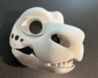Leonine Dragon | Dragon Fursuit Headbase | 3D Printed in PLA | Furry Head Base Mask