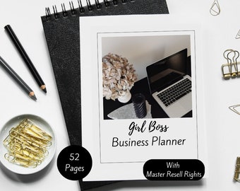 Girl Boss Business Planner, Digital Planner, Done for You Planner Template, PLR Planner, Printable Business Planner, Master Resell Rights