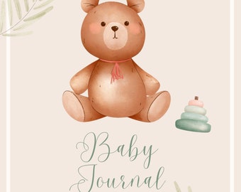 Baby's First Year Book, Digital Baby Journal, Baby Shower Gift Idea, Baby Milestone Book, Printable Baby Book, New Mom Gift