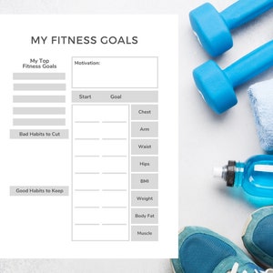 Printable Weight Loss Journal, Fitness Planner, Healthy Eating Planner, Workout Tracker, Weekly Fitness, Instant Download, Wellness Journal