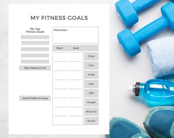 Printable Weight Loss Journal, Fitness Planner, Healthy Eating Planner, Workout Tracker, Weekly Fitness, Instant Download, Wellness Journal