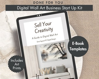 Sell Wall Art E-Book Bundle, How to Sell Art Online, Start Your Own Digital Wall Art Business, Social Media Teplates, Wall Art Images