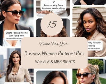 Pinterest Posts, Business Women Social Media Posts, Done For You Pinterest Pins, Pinterest Pins Master Resell Rights, Neutral Aestetic Women