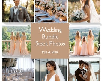 Wedding Stock Images, Wedding Aesthetic Stock Photos with Master Resell Rights, Lifestyle Wedding Images, 116 Wedding Photos, Social Media