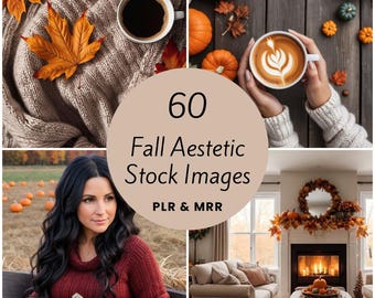 Fall Stock Photos, Cozy Autumn Stock Images, Social Media Photos, Fall Images Bundle with MRR,Autumn Aesthetic Stock Images DFY Stock Photos