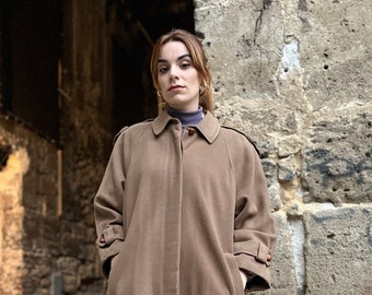 Vintage 80s women's wool coat - Tailored overcoat - women's overcoat - made in Italy clothing - Vintage coat - Used