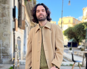 Burberrys Vintage Original Loden Coat 1980s | Long Beige Wool