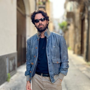 Harmont & Blaine Vintage 80's Style Leather Jacket