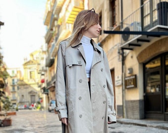 Cerruti vintage trench coat from the 90s - cream color - second-hand clothing - vintage clothes -