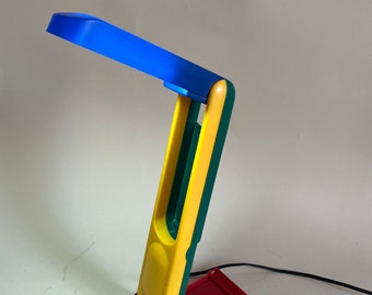Vintage Multicolor Folding Table Lamp - Design Memphis style Benetton 80s - Italian Design -