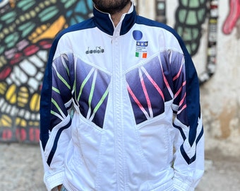 Italy 90/92 National Team Diadora Mens Blue Track Jacket