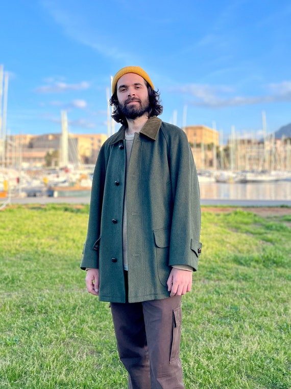 ジャケット・アウター 80s Vintage ITALY Loden Green Wool Coat Vintage 80's Trachten Julius Lang Original Alpen Loden Wool