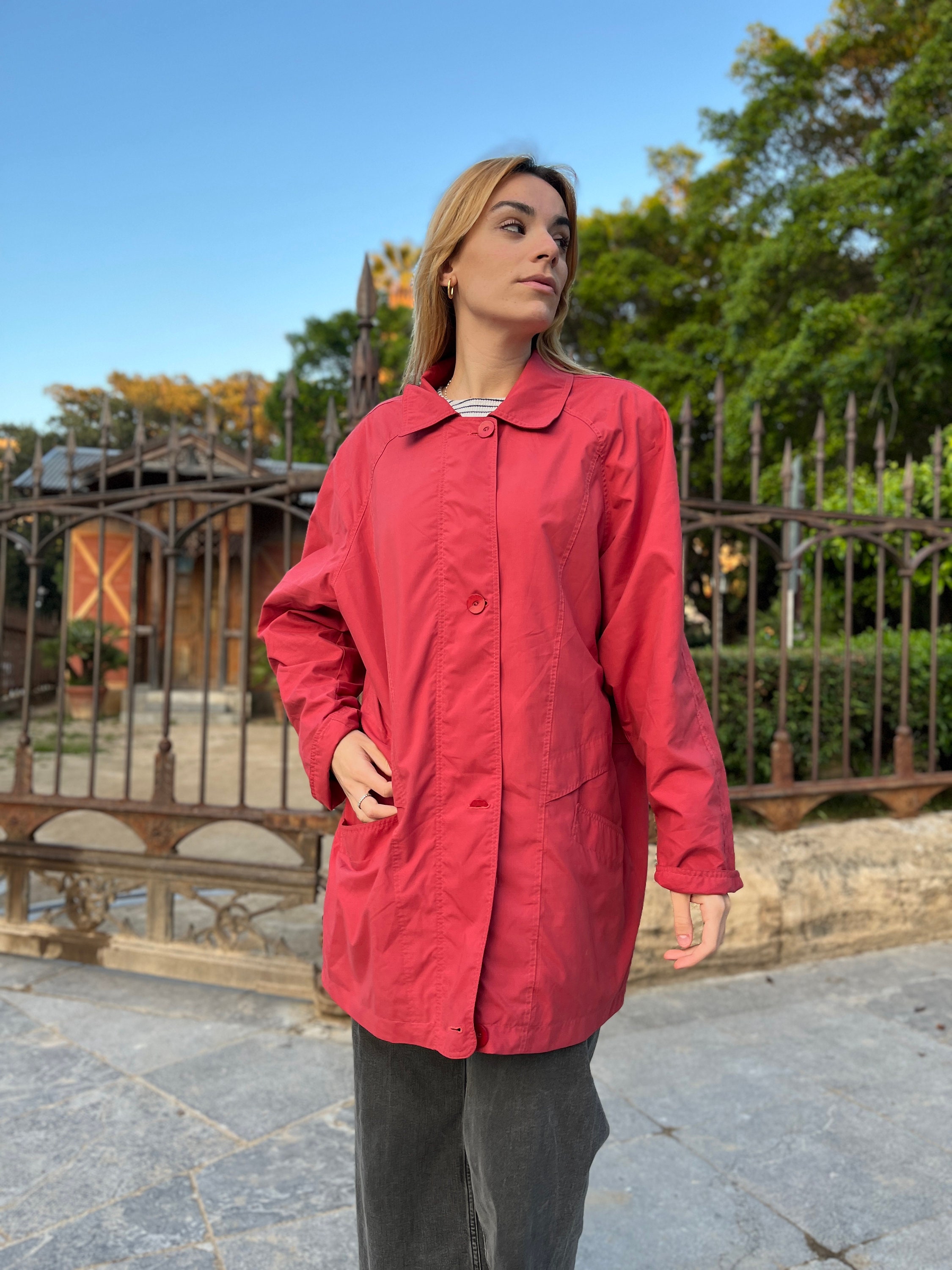 aere アエレ　vintage satin coat 60's] French Vintage Raglan Sleeve Waterproof Rain COAT with
