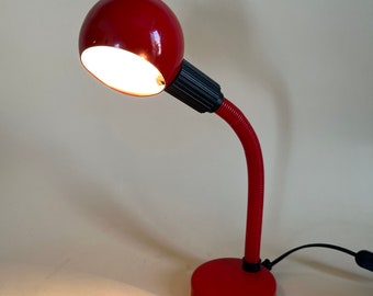 Stilplast red desk lamp T series vintage 80s - made in Italy - Italian design