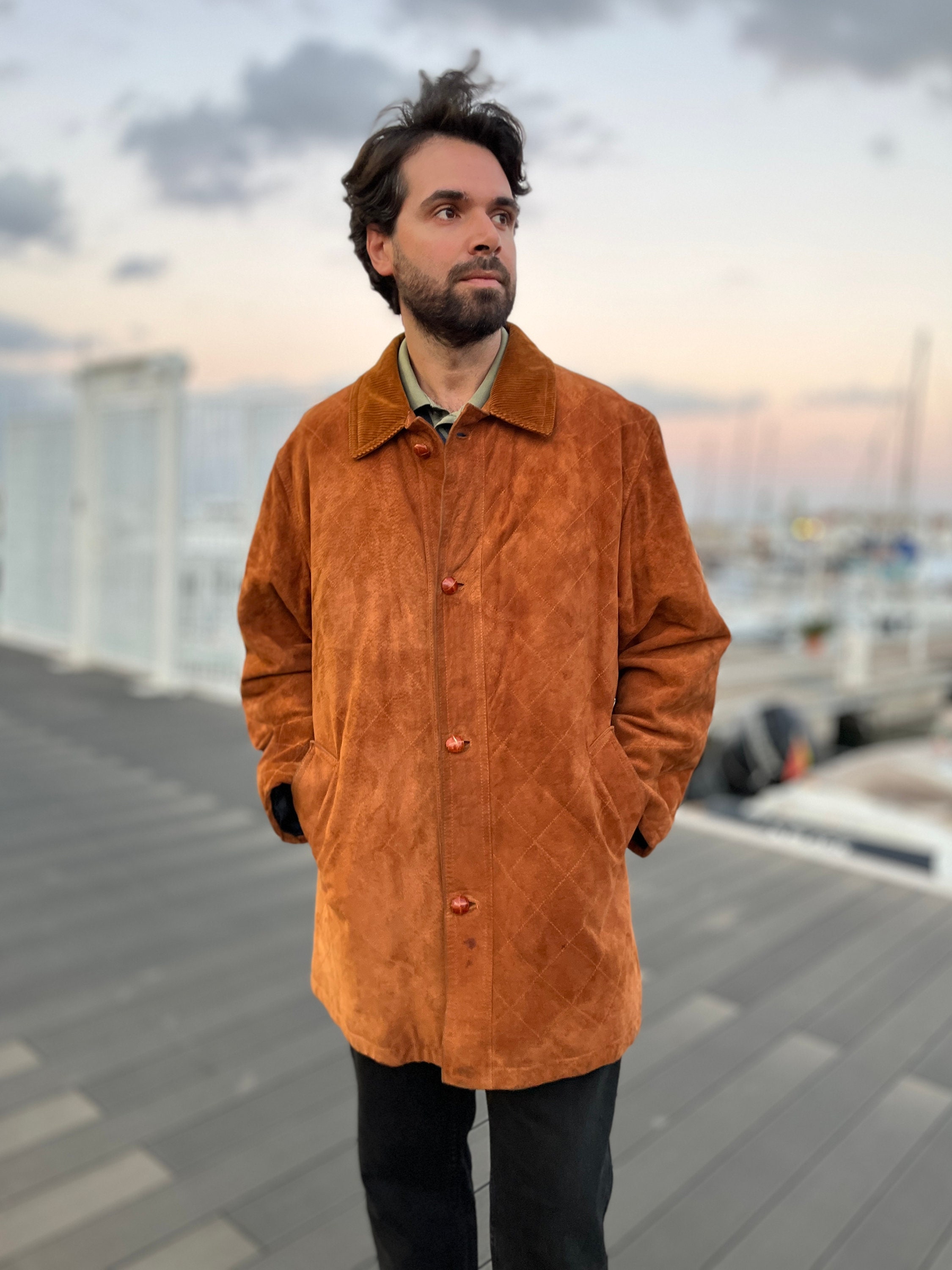 Burberry Vintage 80s Suede Jacket - Cognac - Second-hand Clothing