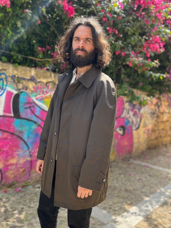 Trussardi, Trench coat Trussardi in cotone vintage marrone - Raincoat - Second-hand clothing - vintage clothes - man coats - 90s 2000s