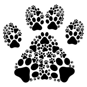 Whimsical Paw Print Digital Art - Craft-ready SVG, PNG, and DXF Files, svg cut file, svg file for Cricut, paw print svg