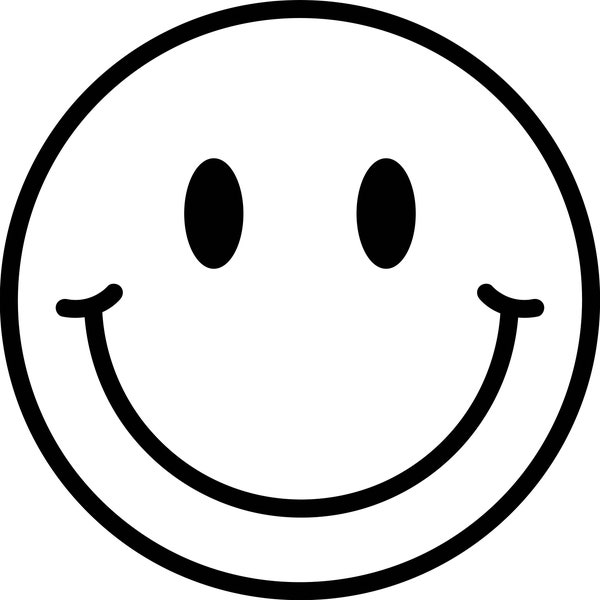 Iconic vector classic smiley SVG file instant download | Joyful Cute Face digital PNG dxf | Motivational Sticker | Positive vibes Symbol