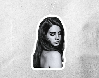 Lana Del Rey B&W Air Freshener/Ornament, Car Accessories, Handmade Gifts, Pop Culture, Car Ornaments.