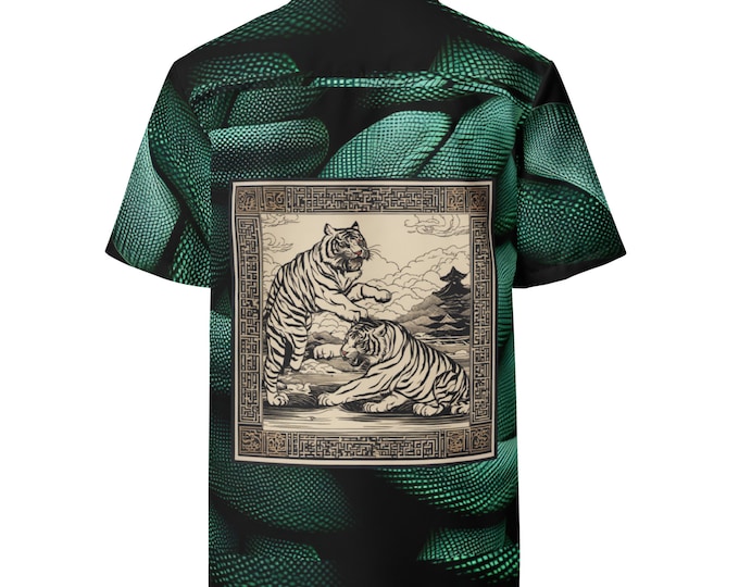 Metro Coffin Gear Fighting Tigers Graphic button shirt