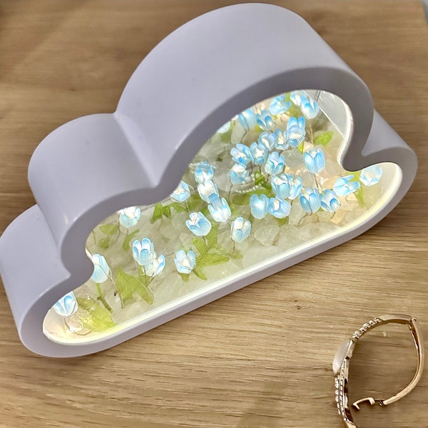 Tulip Mirror Night Lamp Flower Tulip Cloud Mirror Cloud Tulip Mirror Tulip Field Mirror Cloud Mirror Tulip Field Decorative Cloud Tulip