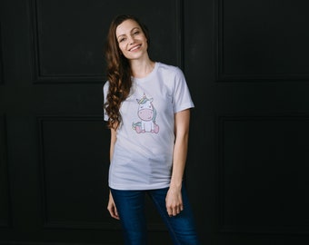 Sparkle and Shine: Unicorn Printed T-Shirt for Magical Style