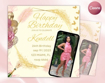 21st Birthday Flyer, Birthday Girl, Birthday Template, Birthday Party, Birthday Invitation, Birthday Dinner, Birthday Bash, Birthday Invite