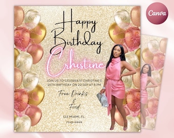 21st Birthday Flyer, Birthday Girl, Birthday Template, Birthday Party, Birthday Invitation, Birthday Dinner, Birthday Bash, Birthday Invite