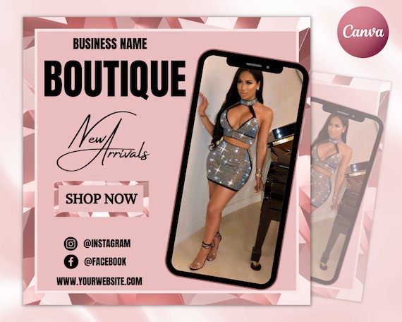 Boutique Flyer, Shop Flyer, Template, Canva, Canva Flyer, Clothing Flyer, New Arrival Flyer, Sale Flyer, Digital Flyer, Editable Template