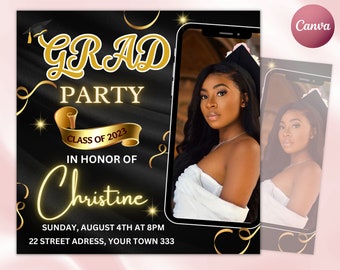 Graduation Party Flyer, DIY Flyer Template Design, Graduation Party Invitation, Graduation Celebration Flyer, Graduate Flyer, Grad Party