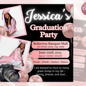 Graduation Party Flyer, DIY Flyer Template Design, Graduation Party Invitation, Graduation Celebration Flyer, Graduate Flyer, Grad Party