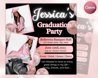 Graduation Party Flyer, DIY Flyer Template Design, Graduation Party Invitation, Graduation Celebration Flyer, Graduate Flyer, Grad Party