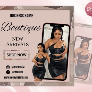 Boutique Flyer, Shop Flyer, Template, Canva, Canva Flyer, Clothing Flyer, New Arrival Flyer, Sale Flyer, Digital Flyer, Editable Template