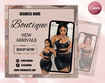 Boutique Flyer, Shop Flyer, Template, Canva, Canva Flyer, Clothing Flyer, New Arrival Flyer, Sale Flyer, Digital Flyer, Editable Template